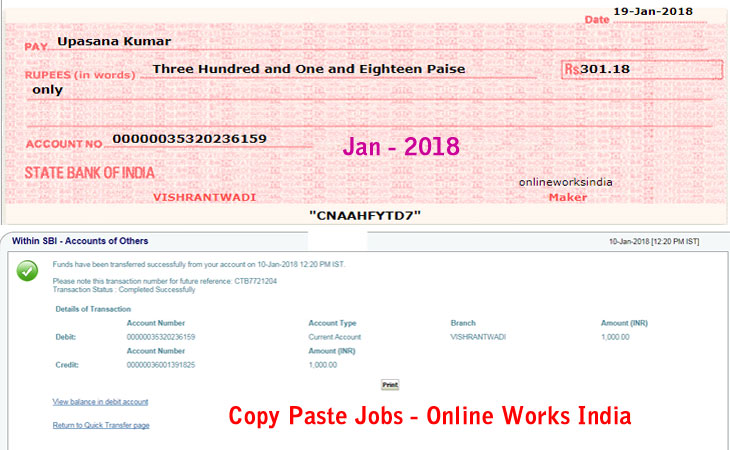 online jobs payments Jan 2018